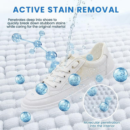 White Shoe Cleaner Cream Multipurpose No-Wash Solid Comes with Sponge Removes Stains Ideal for Leather Silicone Car Interiors Mild Non-Irritating Eco-Friendly